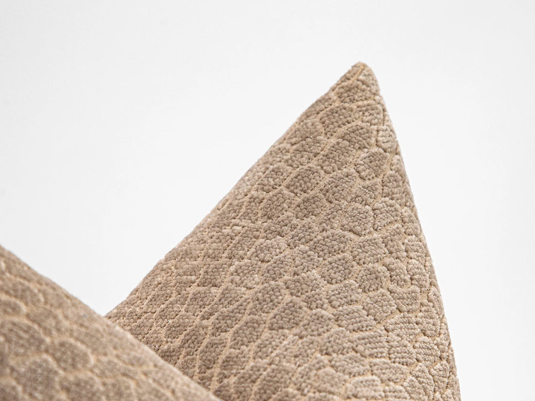 Beige Textured Pillow Cover