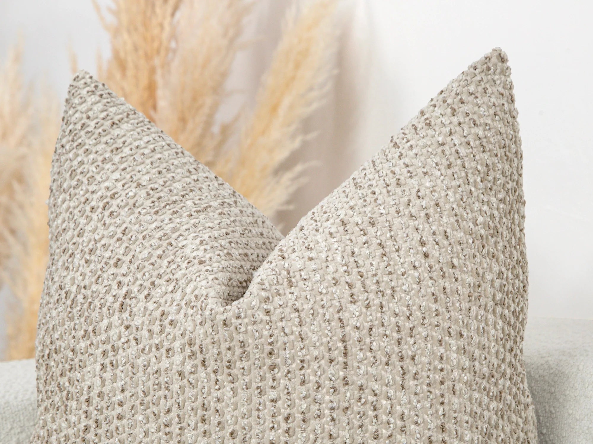 Beige Spotted Textured Pillow Cover