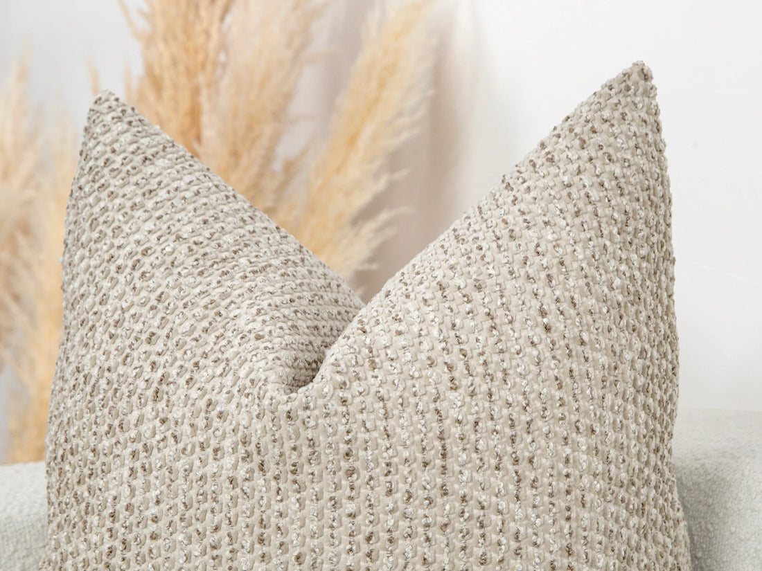 Beige Spotted Textured Pillow Cover