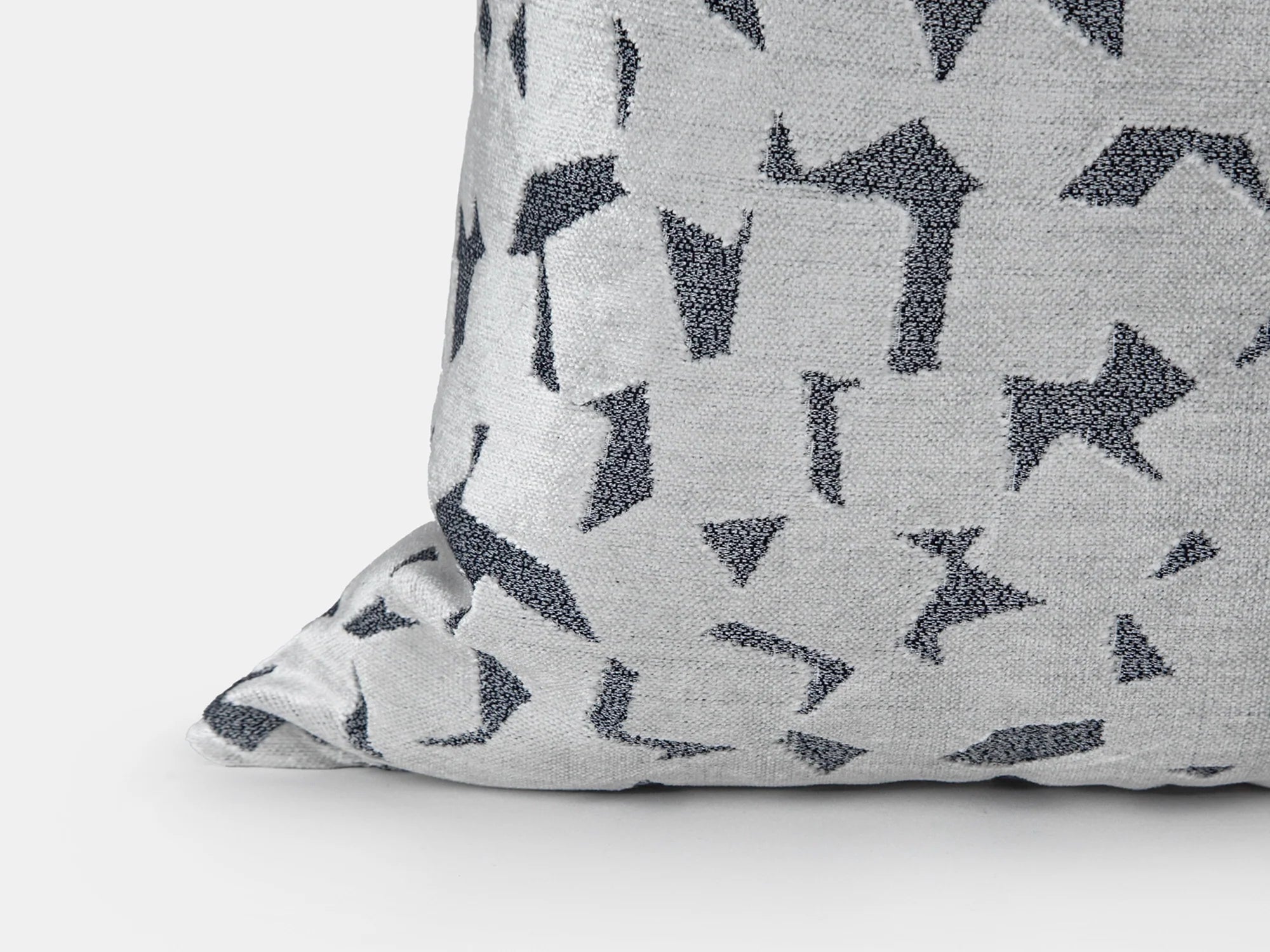 Silver Fragment Abstract Velvet Pillow Cover