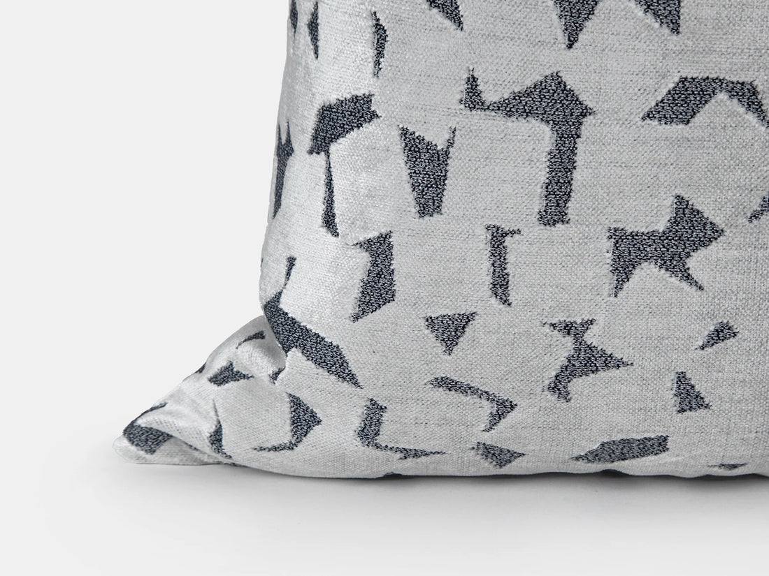 Silver Fragment Abstract Velvet Pillow Cover