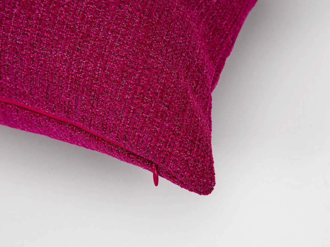 Fuchsia Woven Pillow Cover