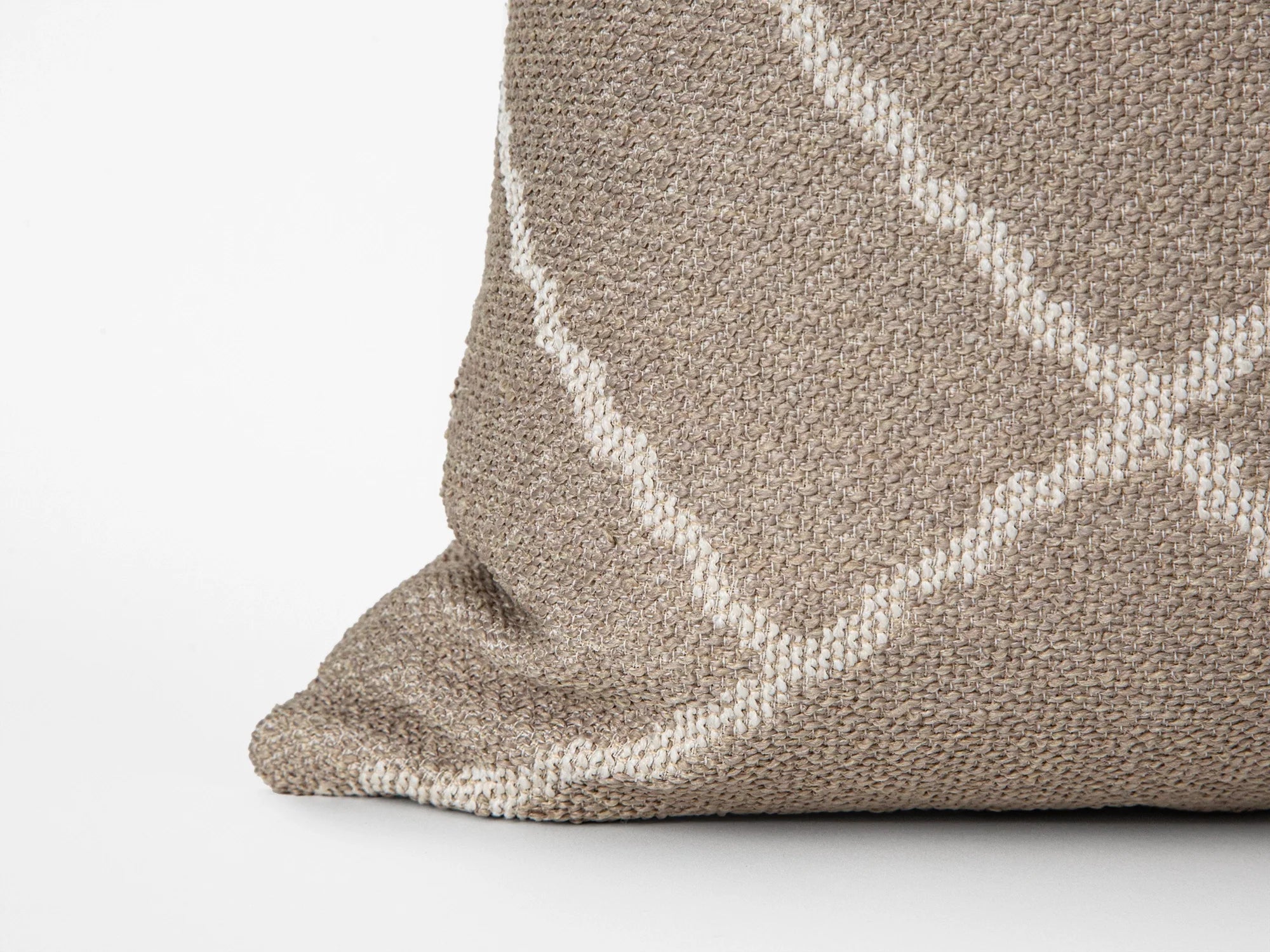 Beige Geometric Woven Pillow Cover