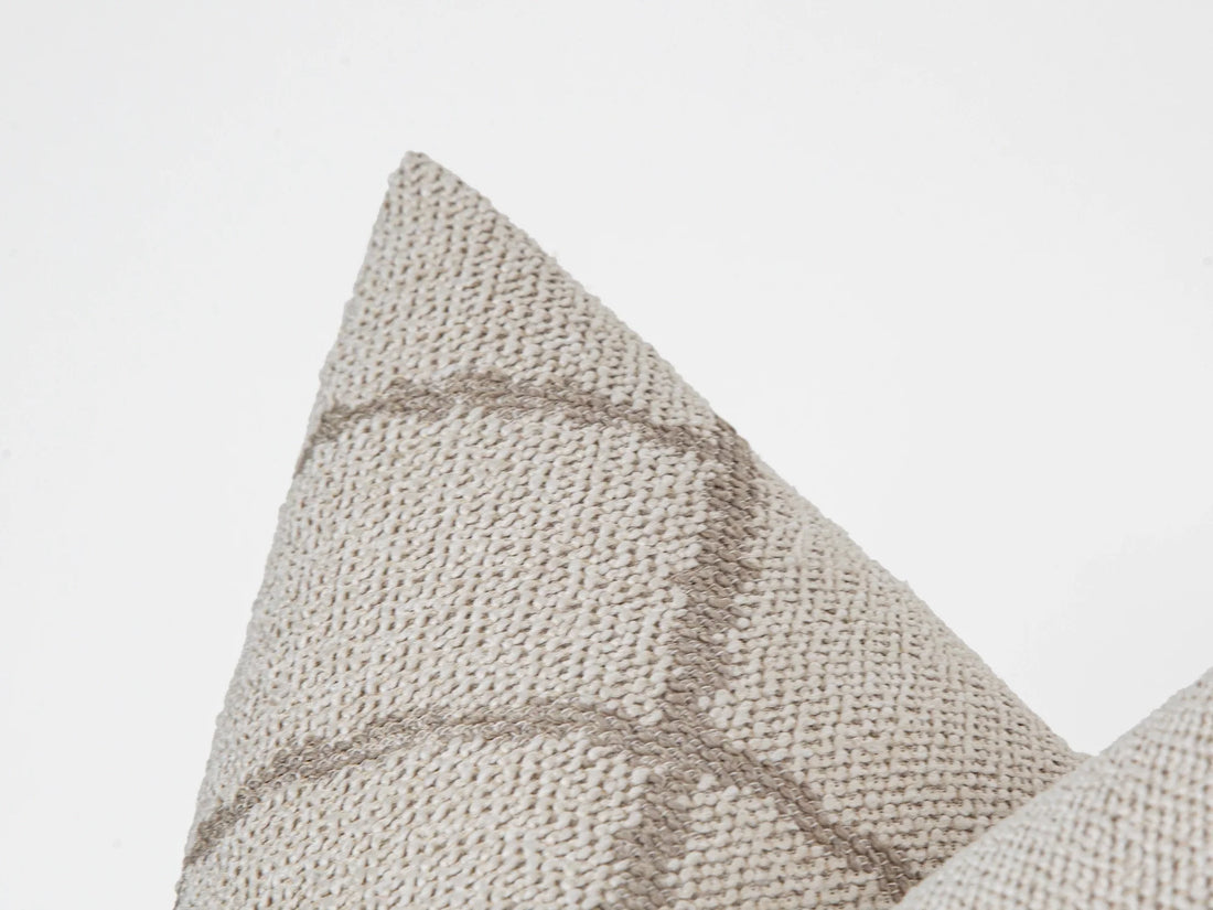 Ivory Geometric Woven Pillow Cover