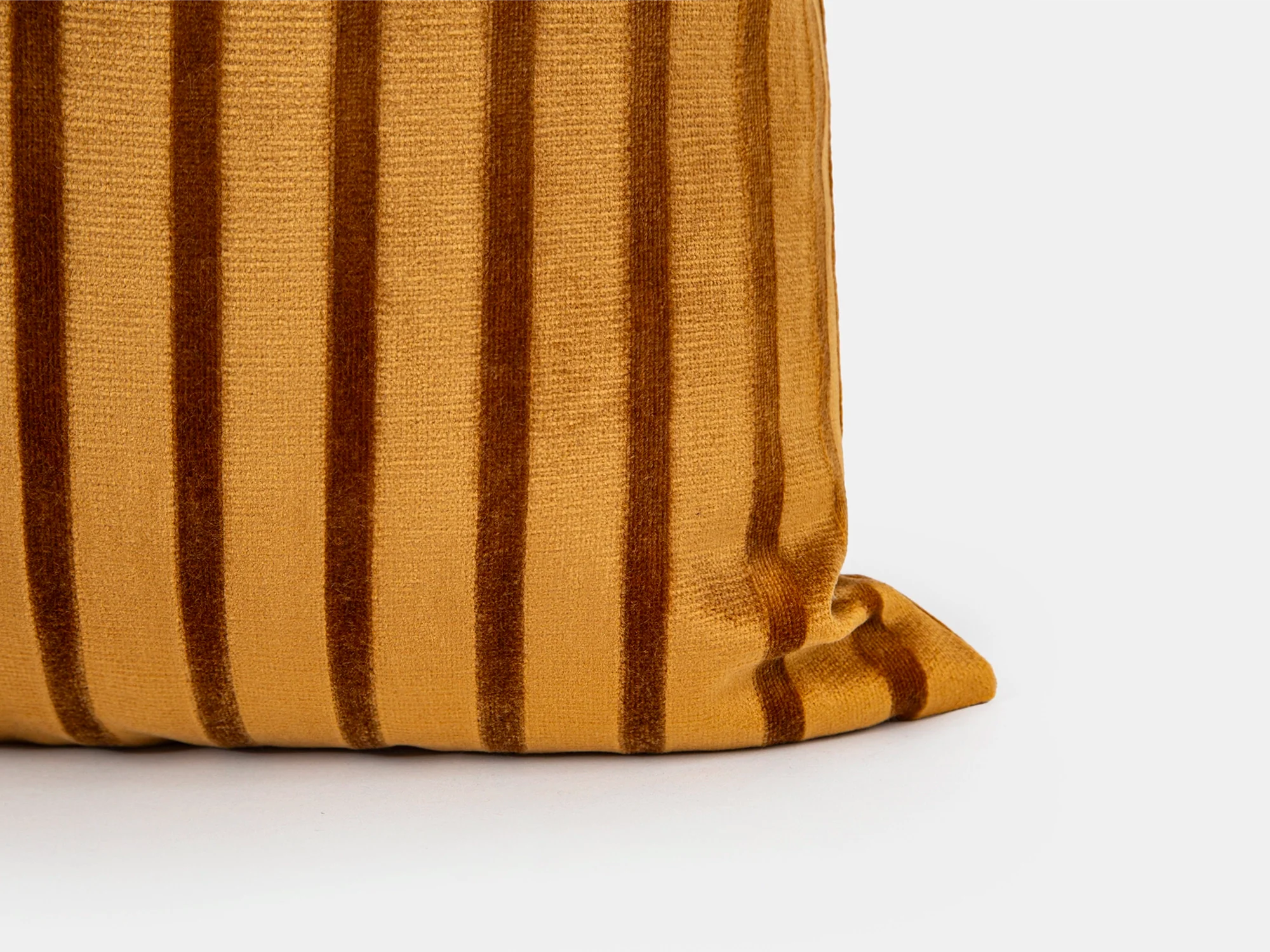 Golden Bronze Stripe Velvet Pillow Cover