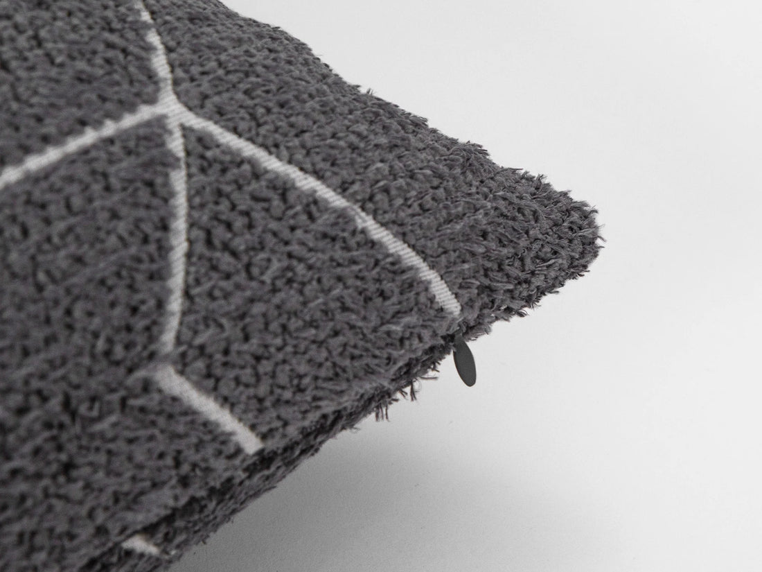 Gray and White Geometric Pillow Cover