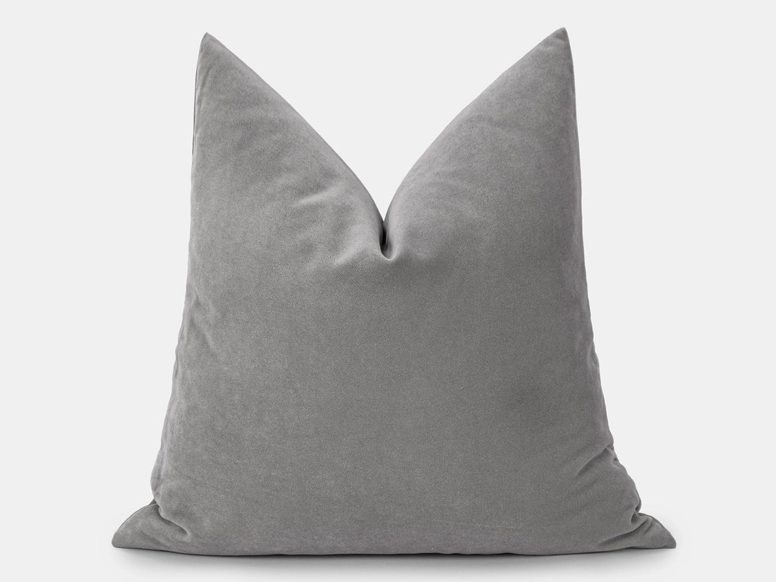 Light Gray Velvet Pillow Cover