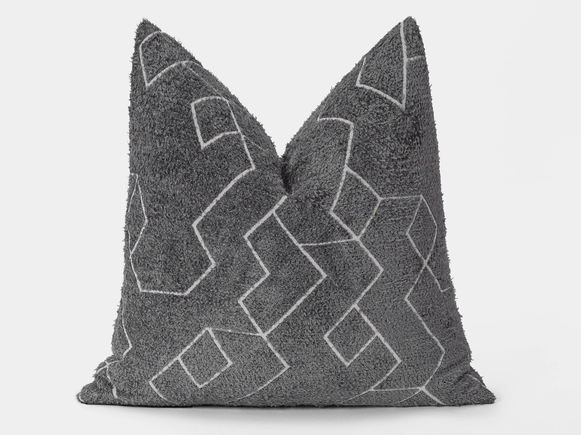 Gray and White Geometric Pillow Cover