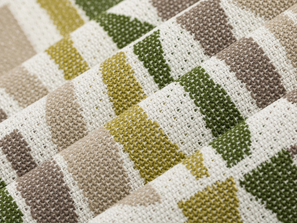 Green Geometric Upholstery Fabric - Outdoor & Indoor