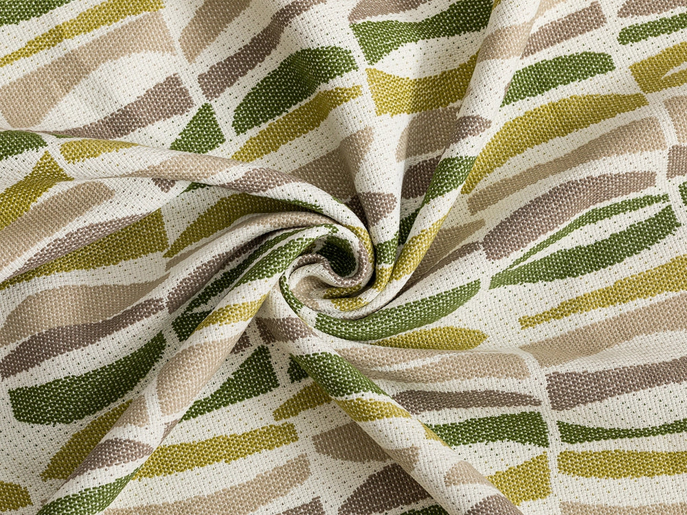 Green Geometric Upholstery Fabric - Outdoor & Indoor