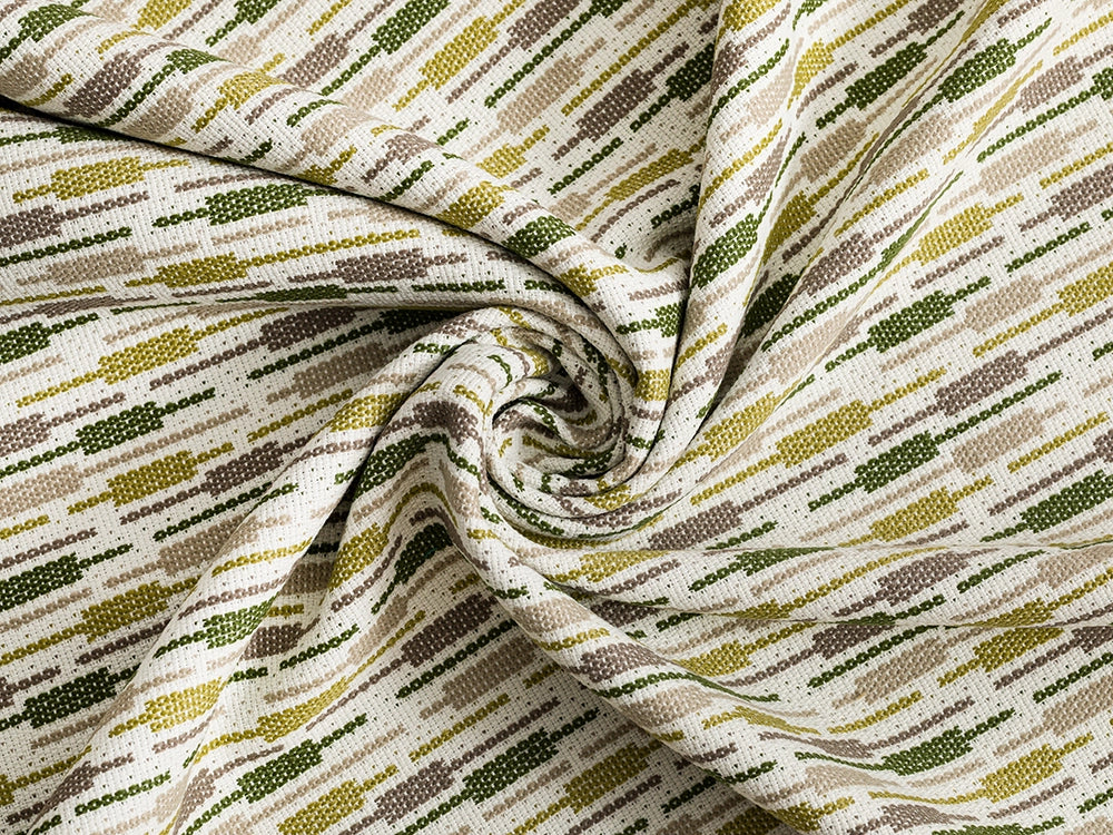 Green Striped Upholstery Fabric - Outdoor & Indoor