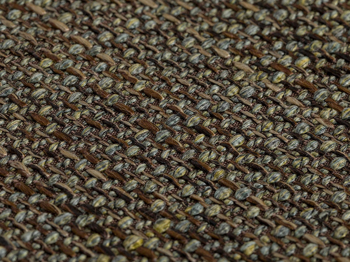 Green & Brown Woven Upholstery Fabric - Linen Look
