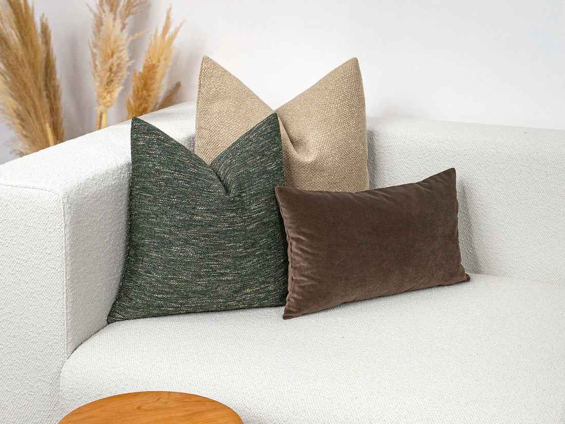 Boho Woven Green Linen Pillow Cover