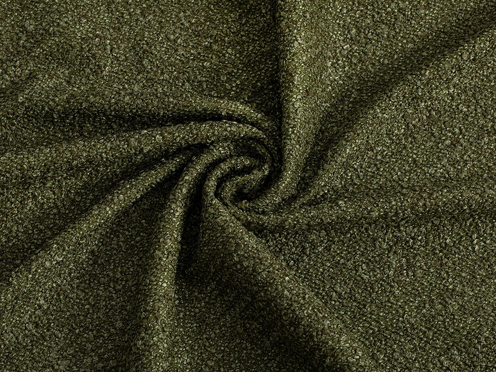 Green Boucle Upholstery Fabric - Textured & Cozy