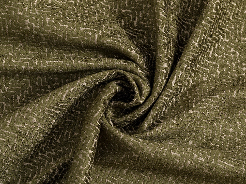 Green Chevron Upholstery Fabric - Textured & Durable