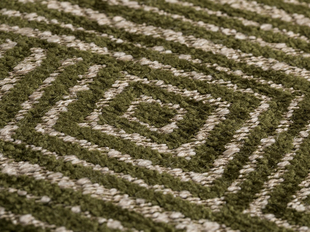 Green Geometric Upholstery Fabric – Textured & Soft