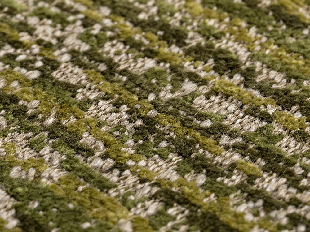 Green Textured Upholstery Fabric - Woven & Striped