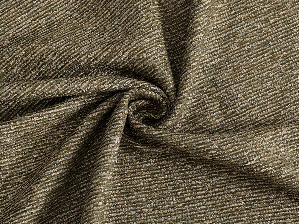 Green Striped Upholstery Fabric - Woven & Textured