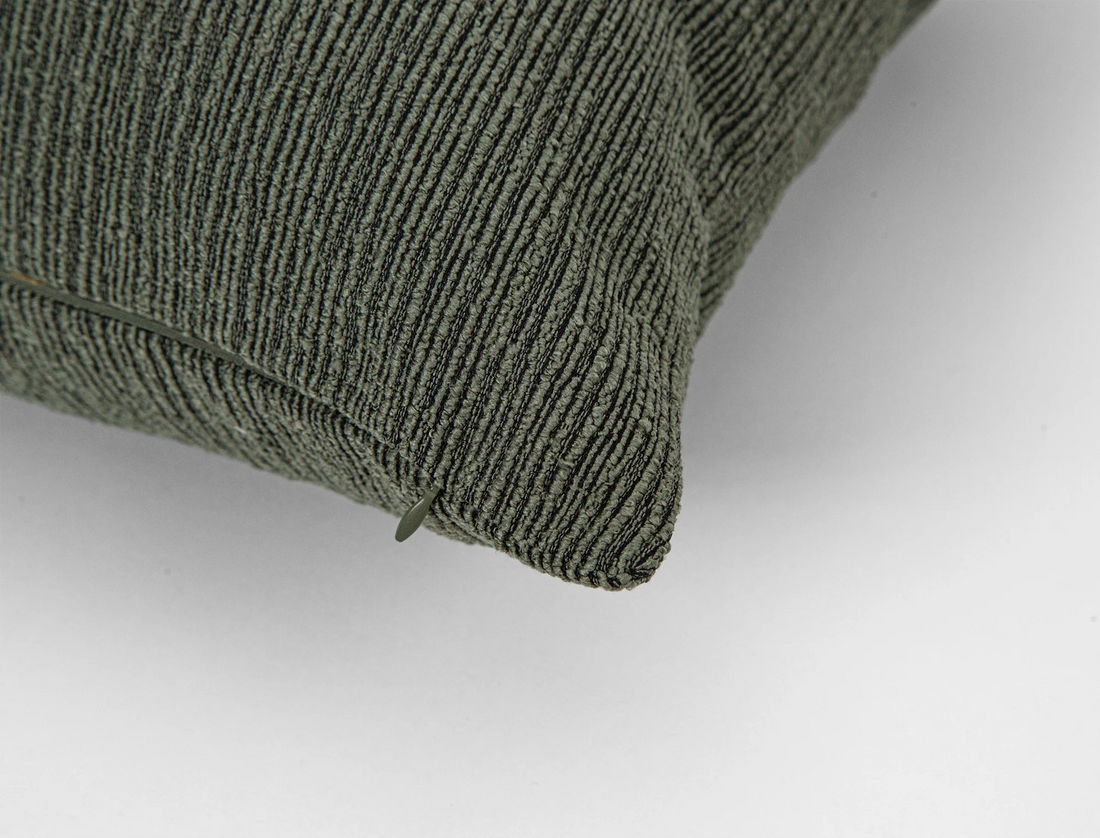 Green Linear Textured Pillow Cover - District