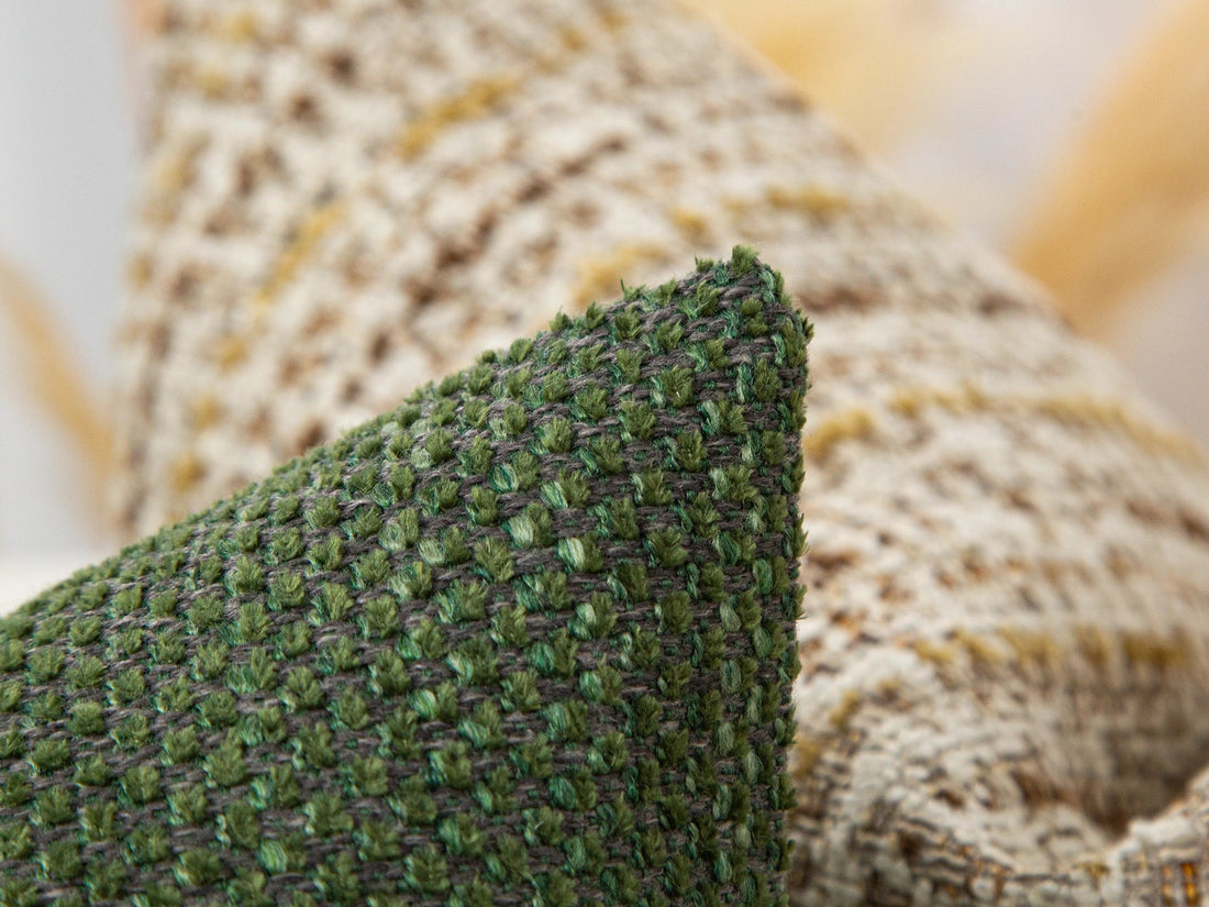 Green Textured Pillow Cover