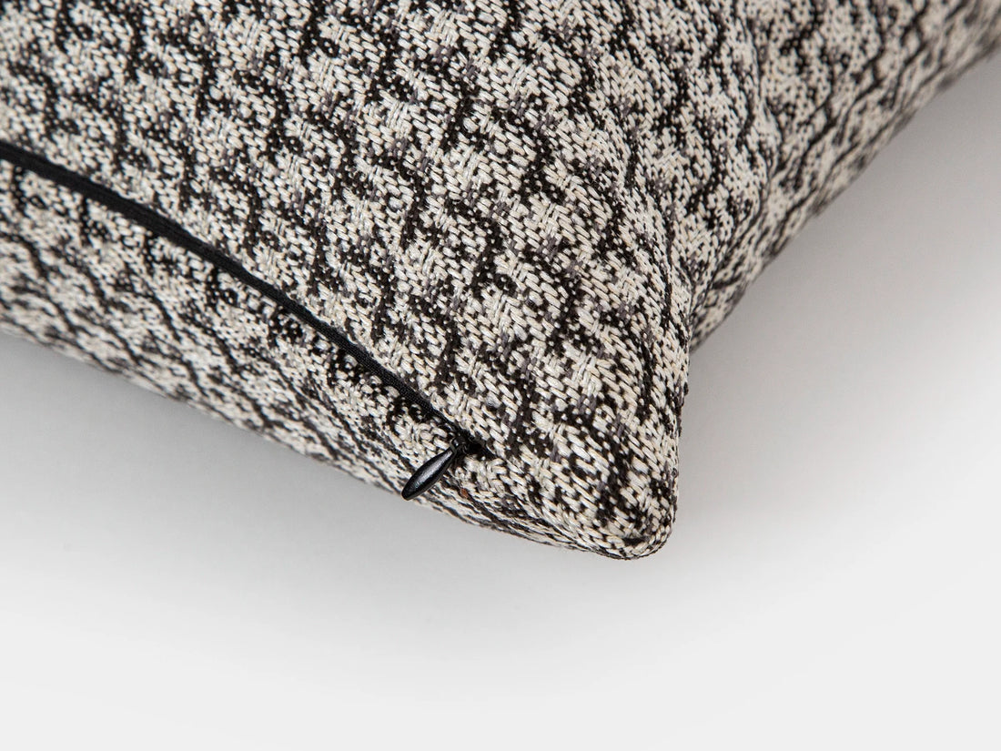 Greige & Charcoal Lattice Pillow Cover
