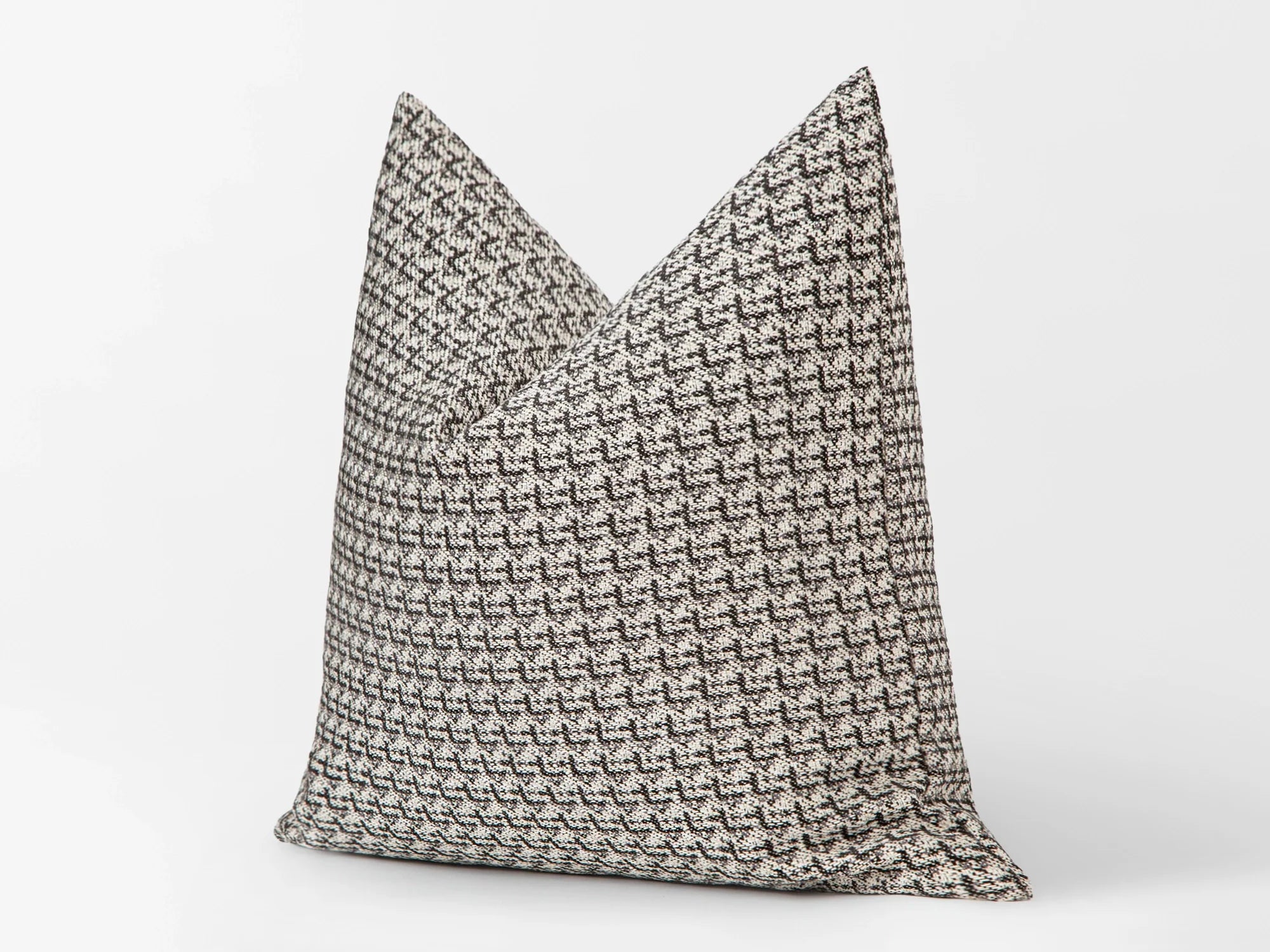 Greige & Charcoal Lattice Pillow Cover