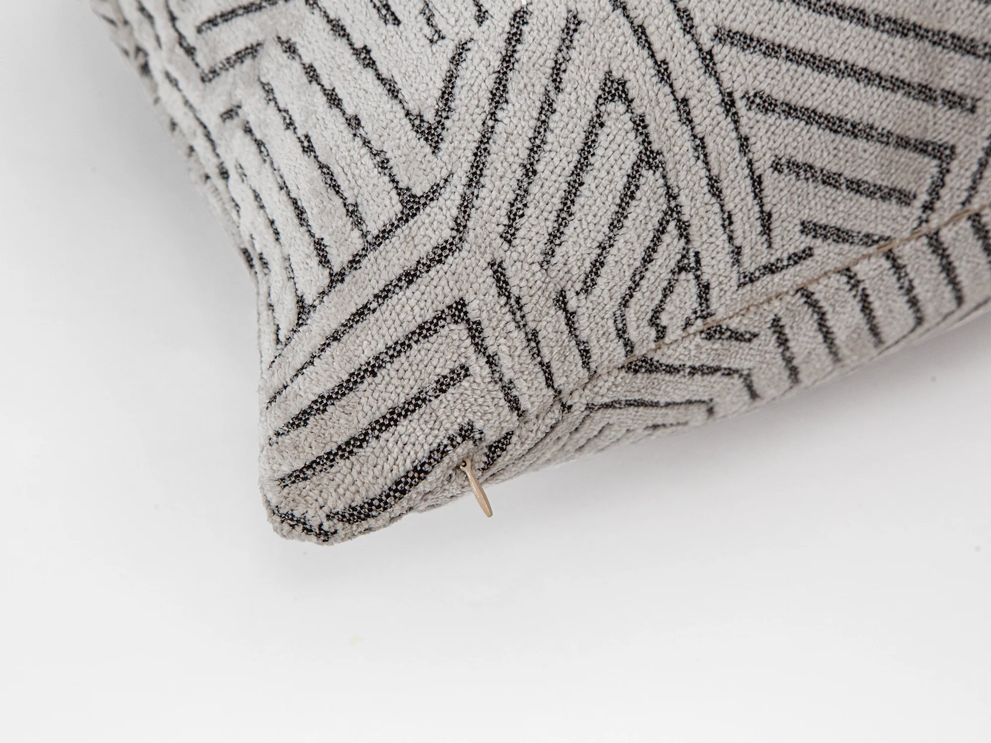 Greige Textured Geometric Pillow Cover