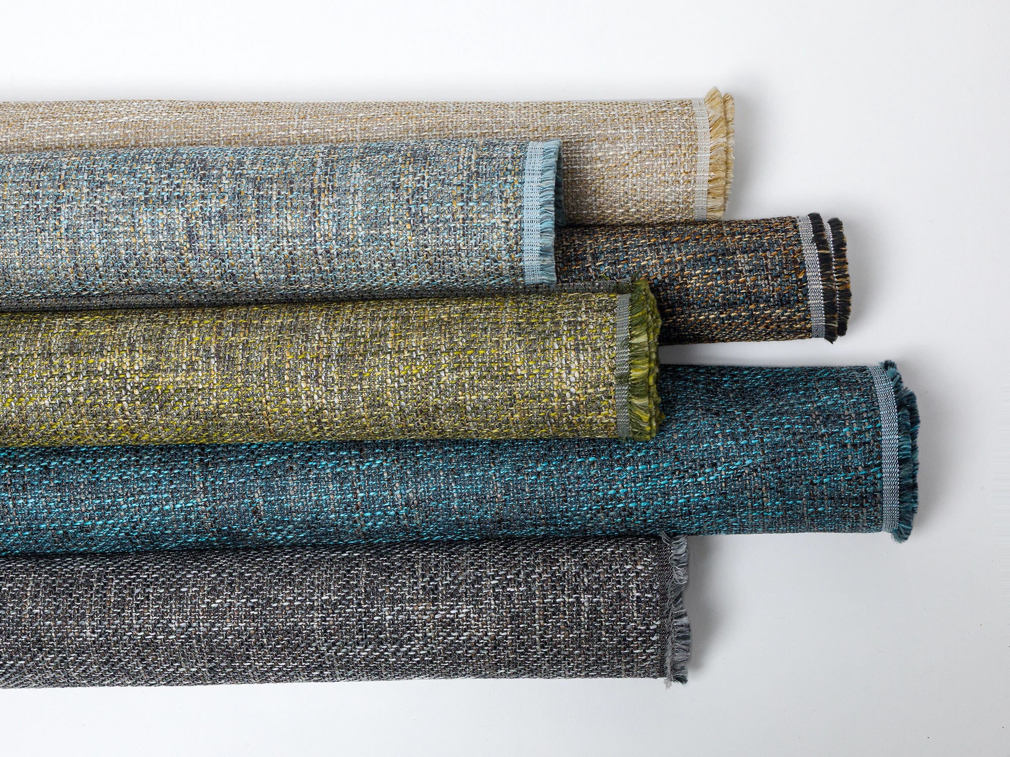 Cream Beige Woven Upholstery Fabric - Linen Look