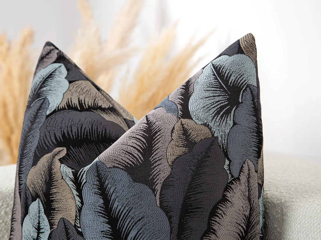 Ice Blue Jacquard Pillow Cover - Woven & Luxury