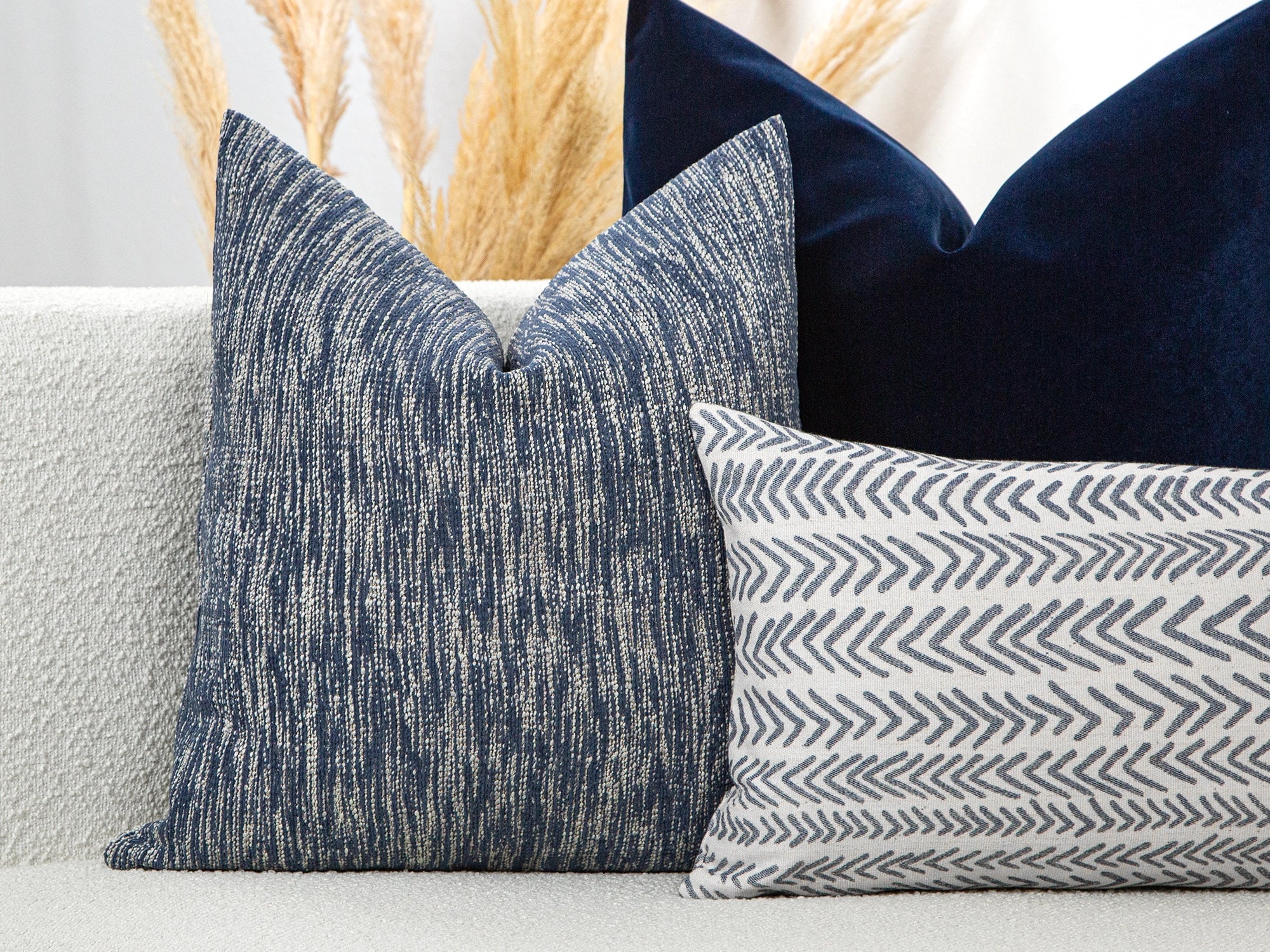 Indigo Linear Weave Pillow Cover