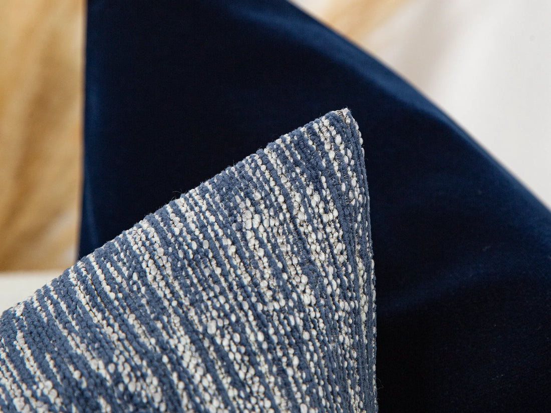 Indigo Linear Weave Pillow Cover