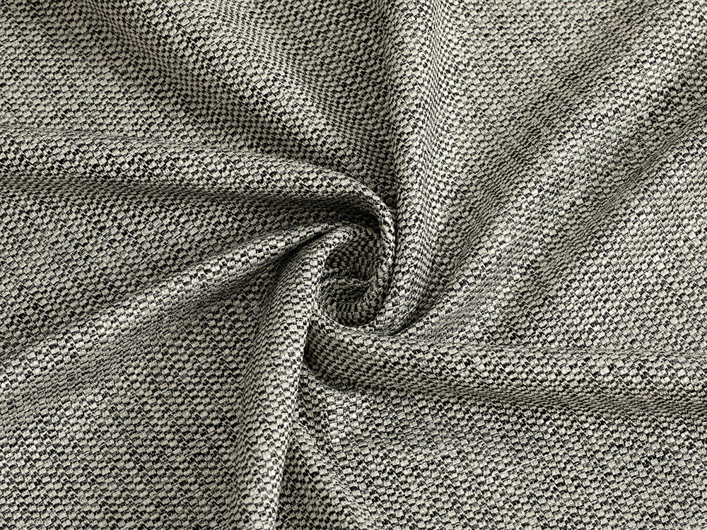 Ivory and Gray Upholstery Fabric - Durable & Heavy