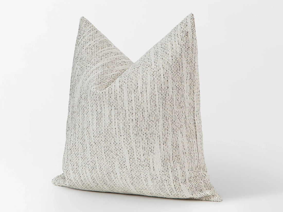 Ivory Beige Speckled Woven Pillow Cover