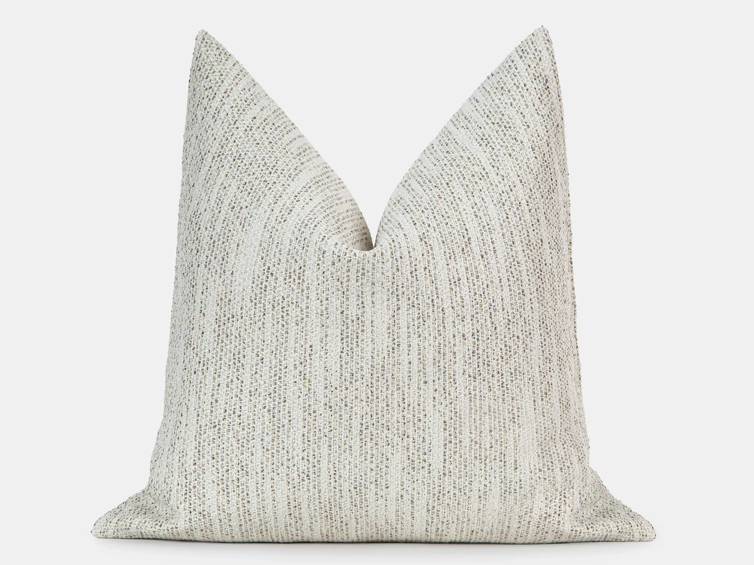 Ivory Beige Speckled Woven Pillow Cover