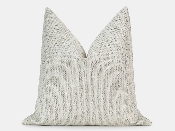 Ivory Beige Speckled Woven Pillow Cover