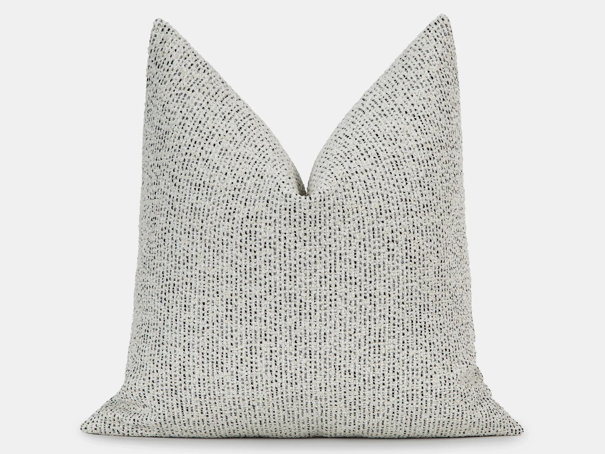 Ivory Black Speckled Woven Pillow Cover