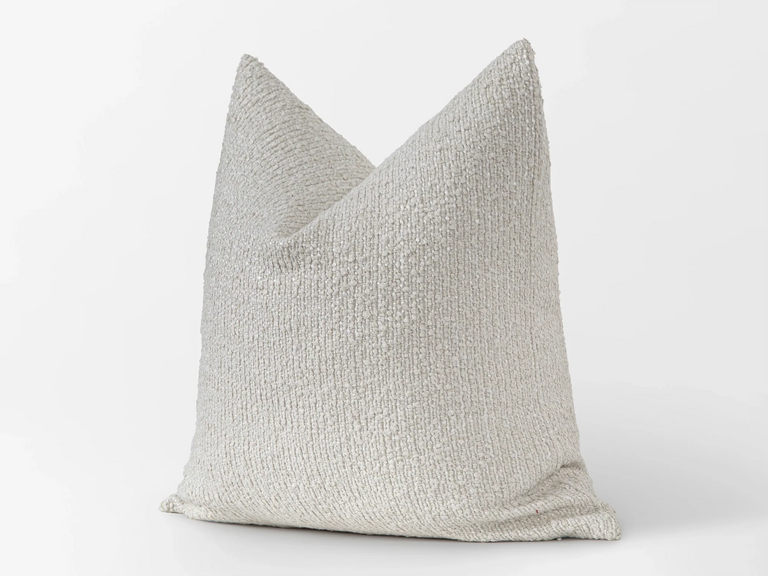Ivory Striped Boucle Pillow Cover