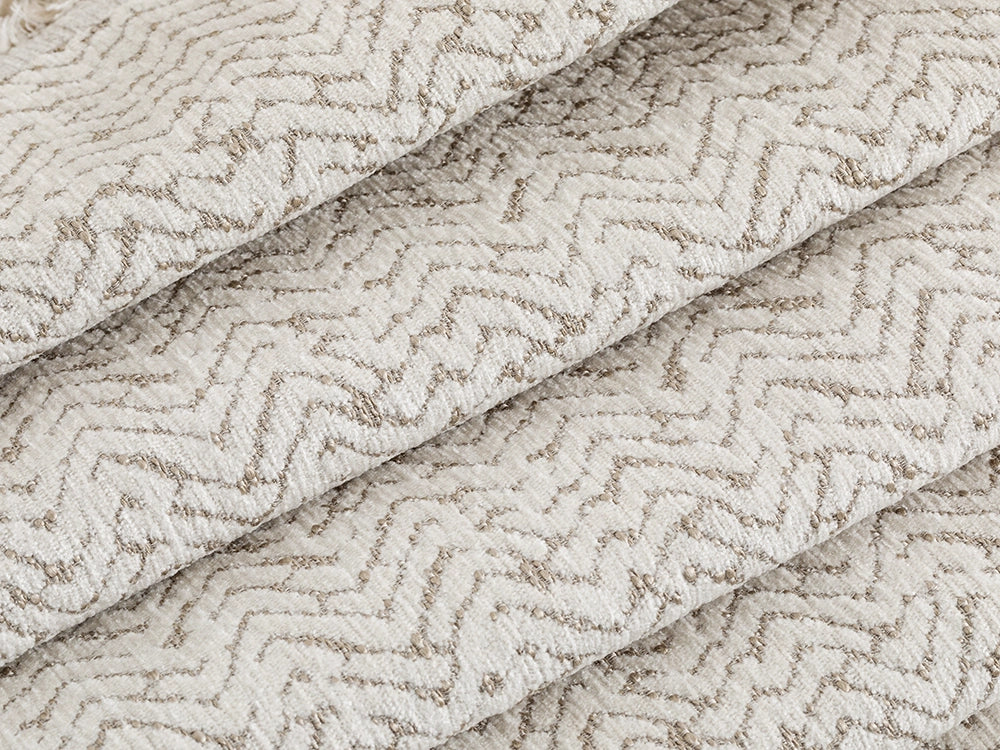 Ivory Chevron Upholstery Fabric - Textured & Neutral