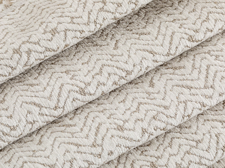 Ivory Chevron Upholstery Fabric - Textured & Neutral