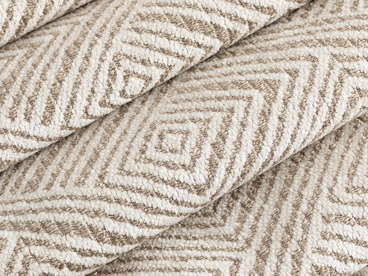 Ivory Geometric Upholstery Fabric – Textured & Soft