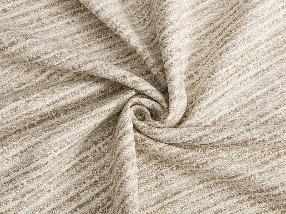 Ivory Textured Upholstery Fabric - Woven & Striped