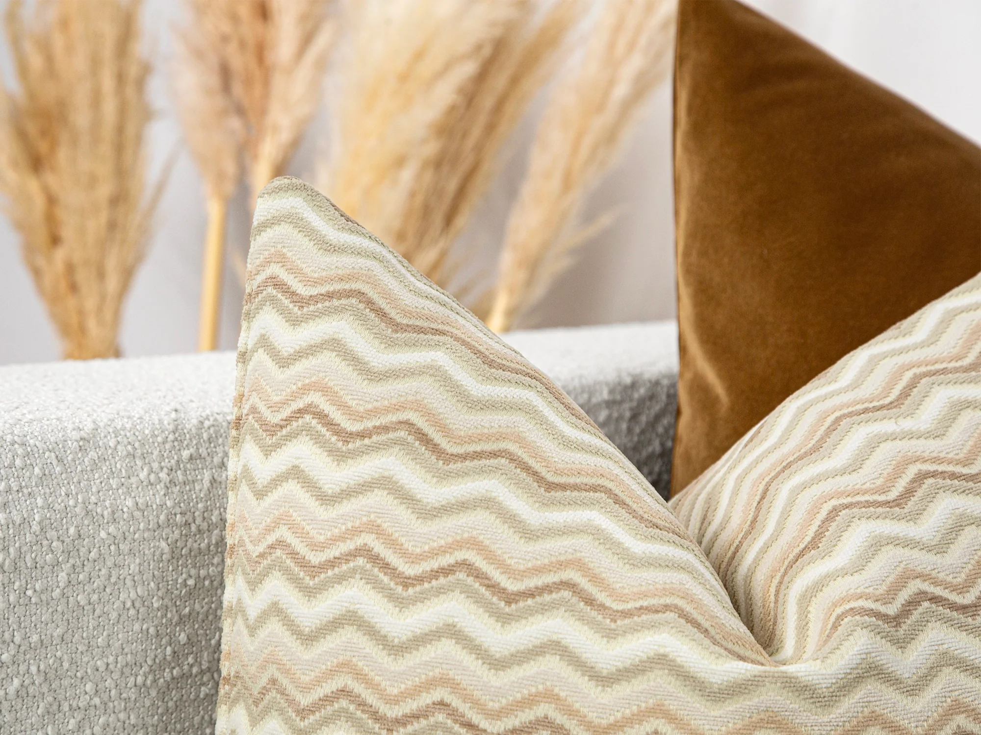 Cream Beige Chevron Pillow Cover