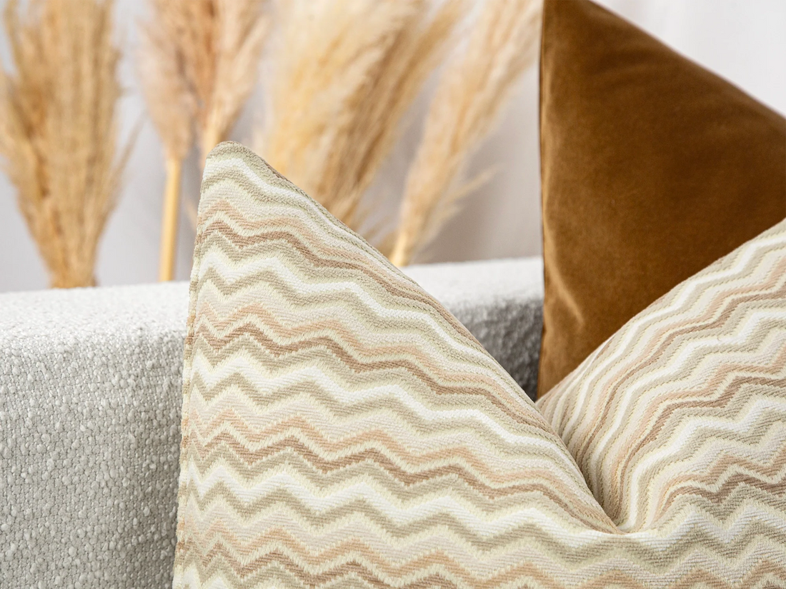 Cream Beige Chevron Pillow Cover
