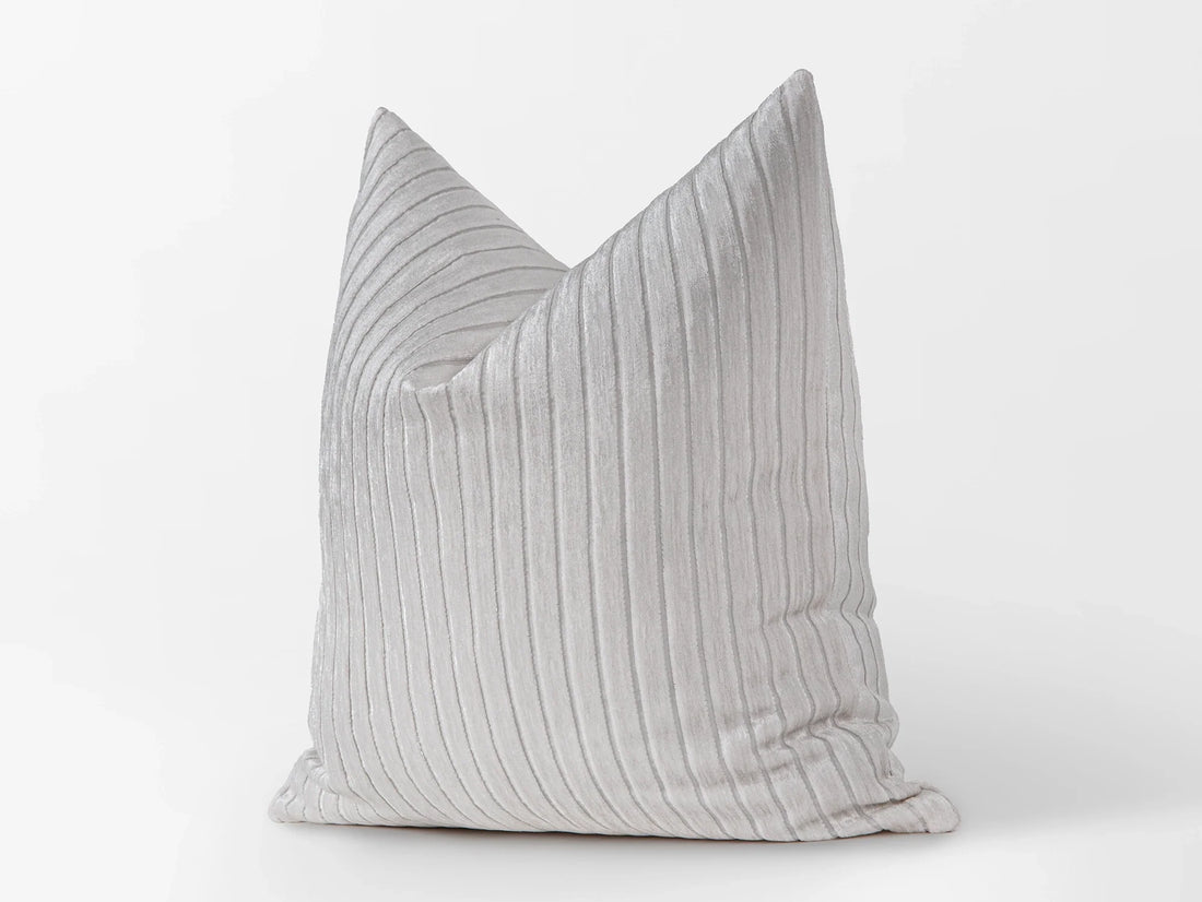 Ivory Shiny Velvet Corduroy Pillow Cover