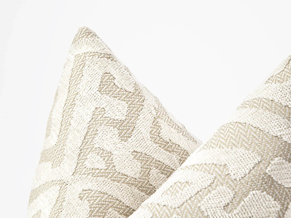 Ivory Ethnic Pillow Cover - Textured & Rustic