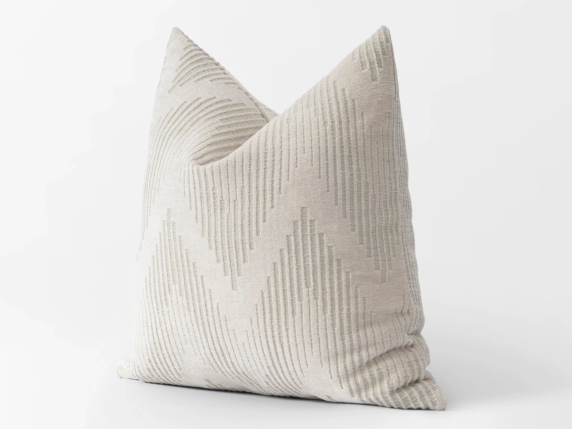 Ivory Chevron Textured Pillow Cover
