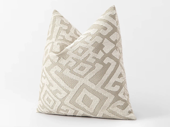Ivory Ethnic Pillow Cover - Textured & Rustic