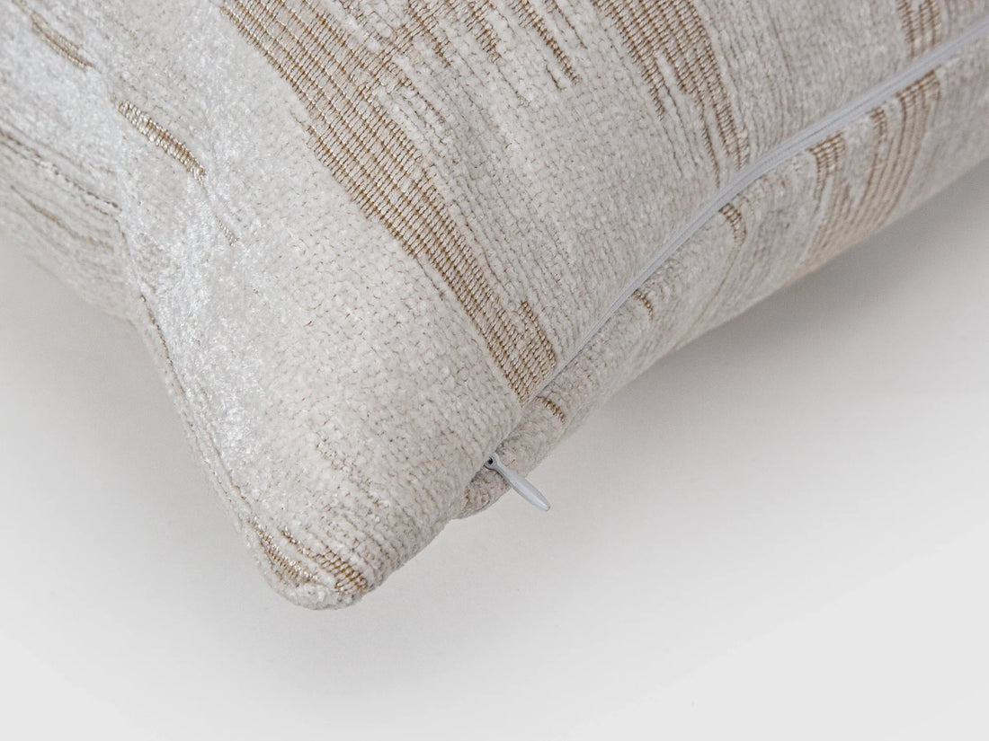 Ivory Textured Silky Pillow Cover