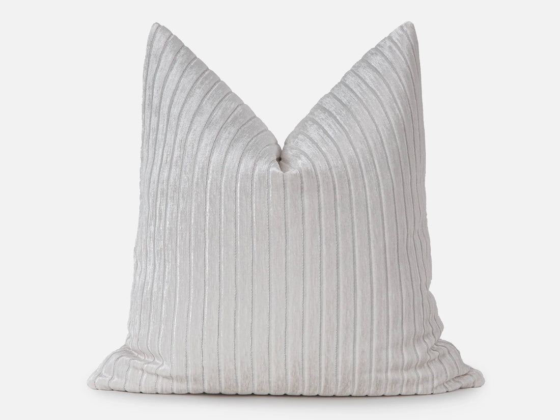 Ivory Shiny Velvet Corduroy Pillow Cover