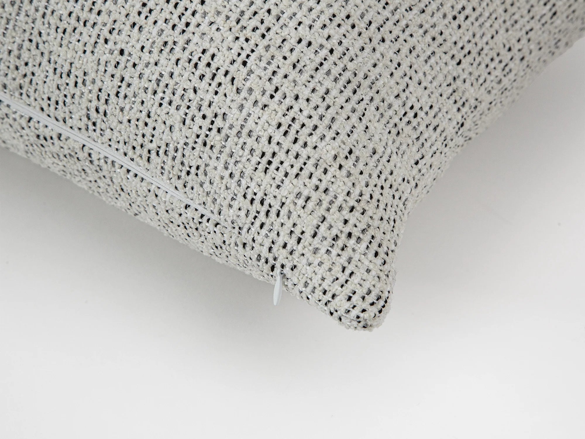 Ivory Black Speckled Woven Pillow Cover